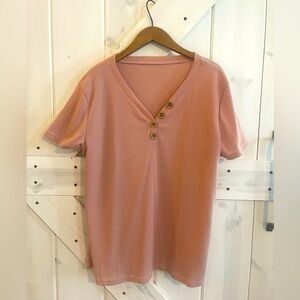 Waffle knit short sleeve tee